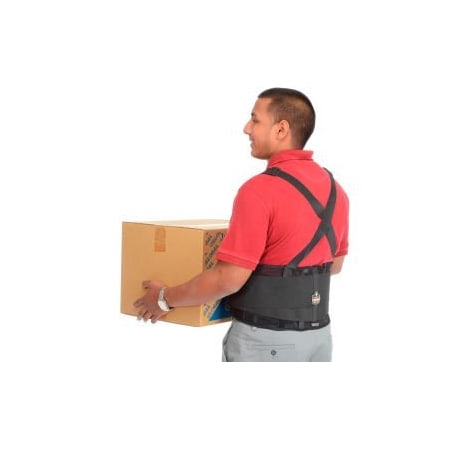 Ergodyne Ergodyne ProFlex 100 Economy Back Support W/Rubber Track Webbing, 3XL, Black 11387